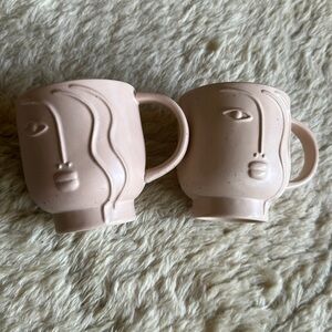 New Anthropologie Aoife set of 2 Mugs, Sandstone